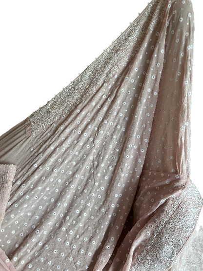 Dusty Pink Pure And Premium Georgette Saree And Blouse