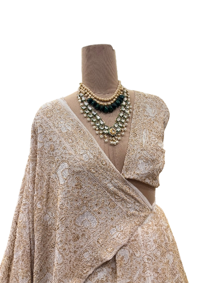 Pure & Premium Goergette Chikankari Lehenga Set