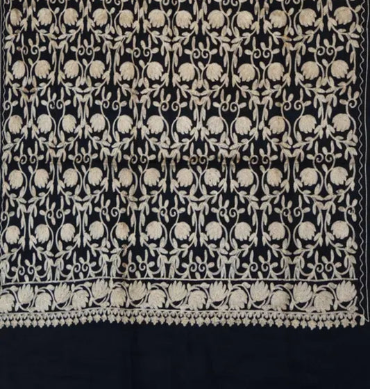 Black Kashmiri Suit with Stole