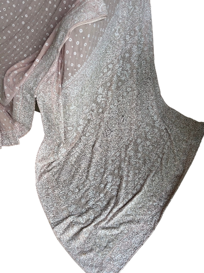 Dusty Pink Pure And Premium Georgette Saree And Blouse