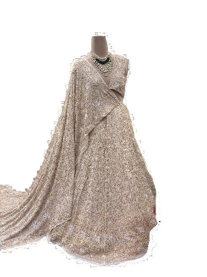 Pure & Premium Goergette Chikankari Lehenga Set